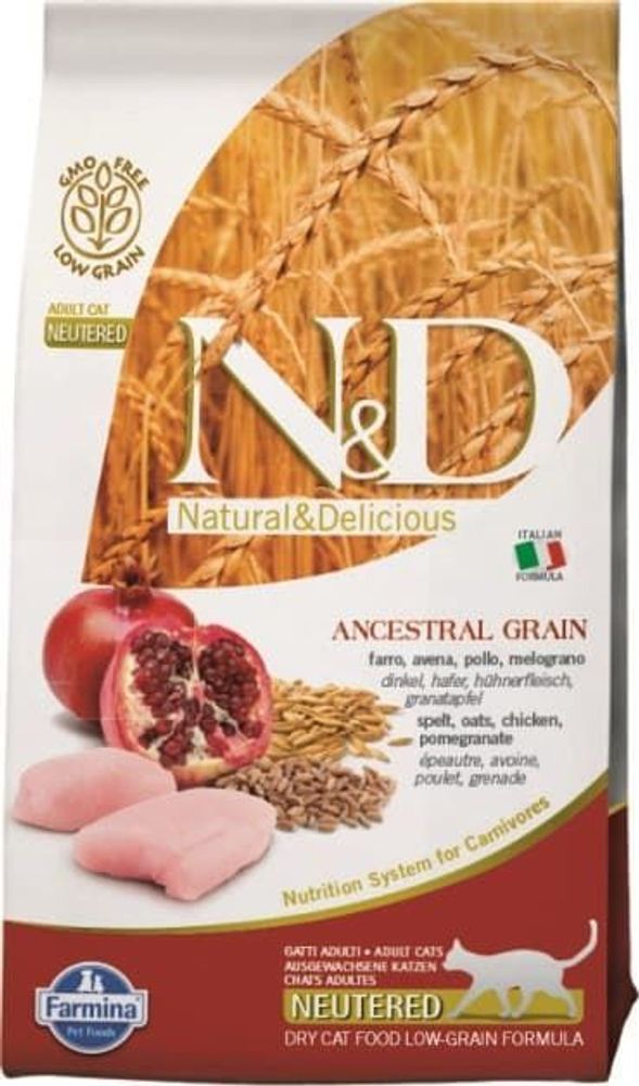 Корм Farmina 300g N&amp;D Cat Low Grain CHICKEN&amp;POMEGRANTE Neutered  кур д/ вз кош