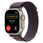 Браслет Apple Alpine Loop, «индиго» со светлой пряжкой, для Apple Watch 44, 45, 46 мм и Ultra 2–3 (дизайн 2023) Браслет «Гора» из переработанного полиэстера с G-образной застёжкой из титана