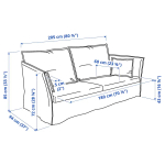 Диван 3-местный - IKEA BACKSÄLEN/BACKSALEN, 85х205 см, серый, БАКСАЛЕН ИКЕА