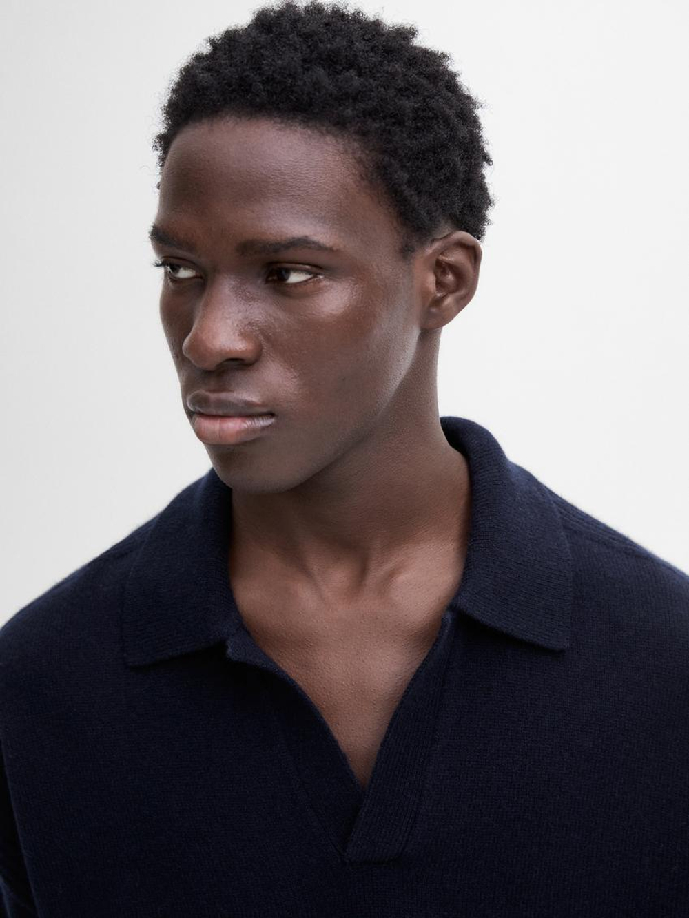 Massimo Dutti Свитер из смесовой шерсти, темно-синий