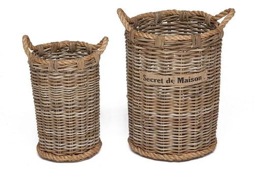 Корзина Secret de Maison Янбе/Yanbe (набор из 2 штук) натуральный ротанг, 31х31х44/39х39х54, натуральный кубу
