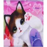 Алмазная мозаика на подрамнике с полным заполнением «МИР ЯРКИХ КРАСОК», котик Айки, 20*20см