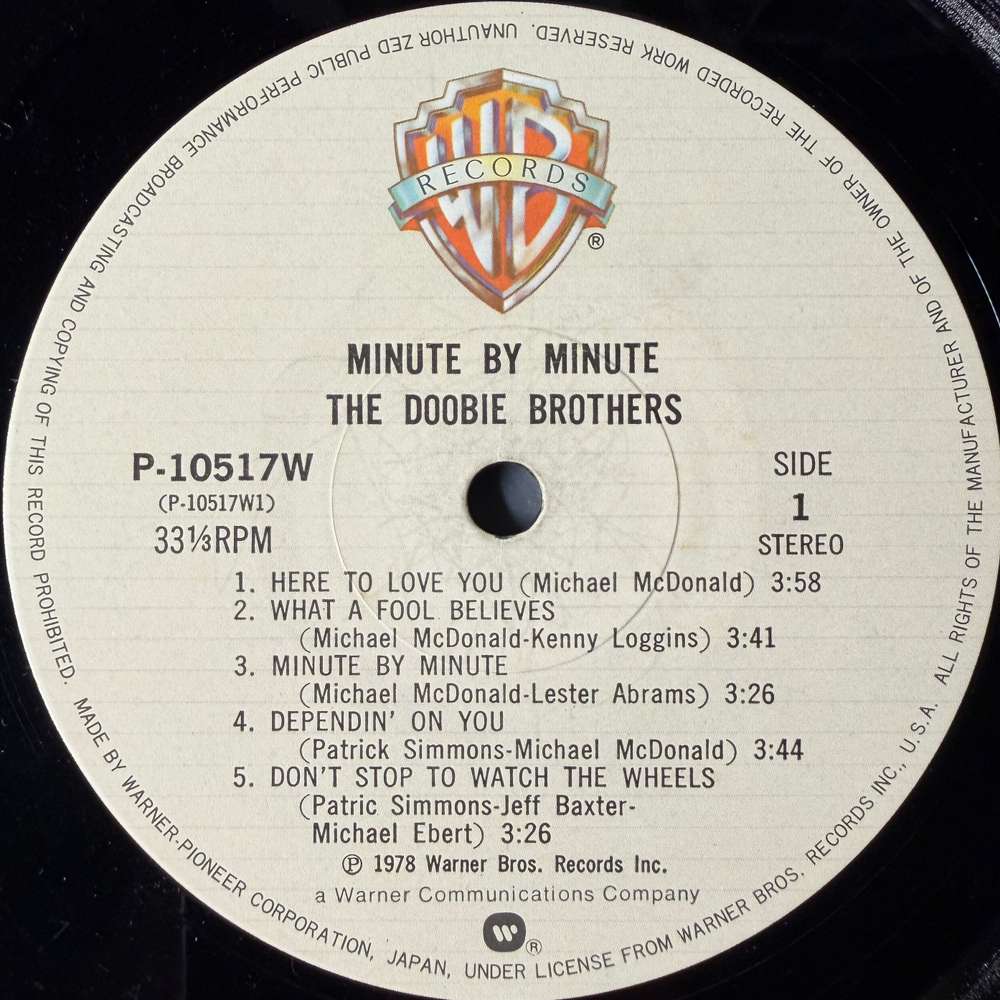 The Doobie Brothers ‎– Minute By Minute (Япония 1978г.) Т