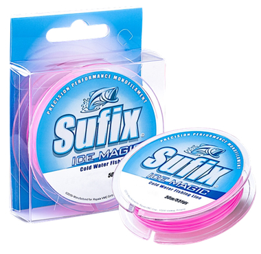 Леска Sufix Ice Magic 50м 0.155мм 2.20кг Бело-Розовая SIM155PI50