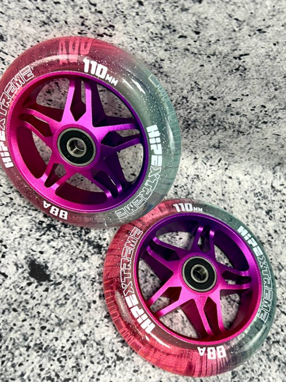 Набор колес HIPExtreme H3 mix 110*24 мм, фиолетовый/розовый/прозрачный