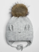 Шапка зимняя с помпоном и ушками для девочки