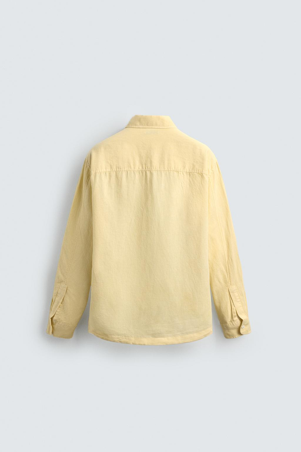 ZARA РУБАШКА-ПОЛО ИЗО ЛЬНА И ХЛОПКА, ЖЕЛТЫЙ