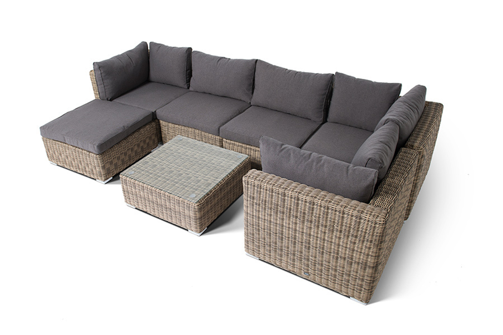 "Лунго" модуль диванный угловой с подушками, цвет соломенный