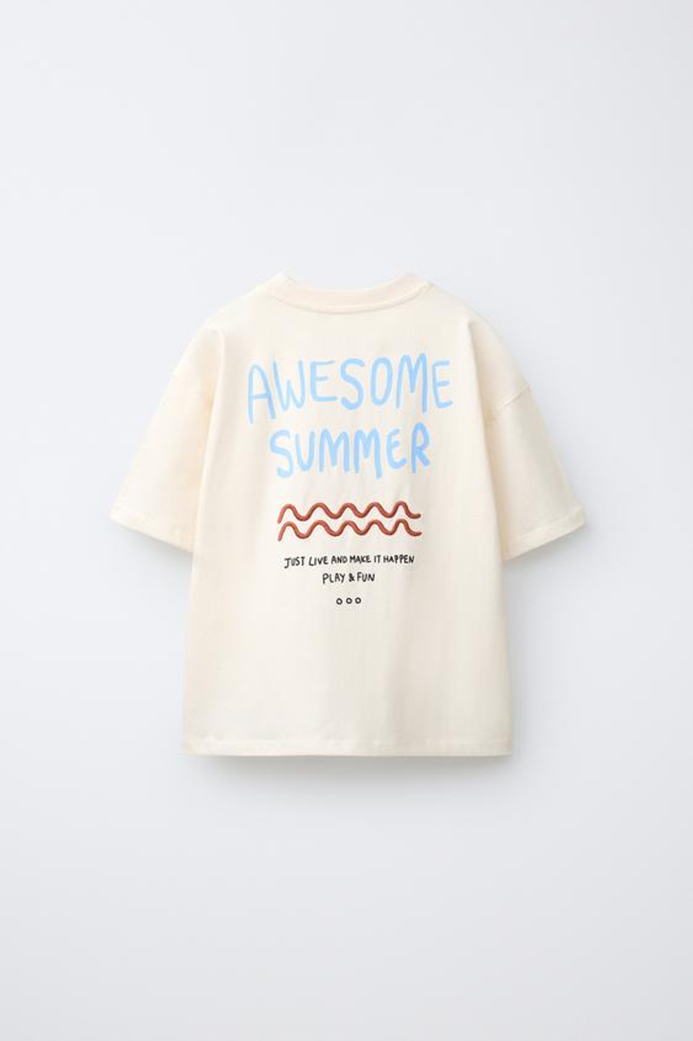 ZARА ФУТБОЛКА С НАДПИСЬЮ, ЭКРЮ