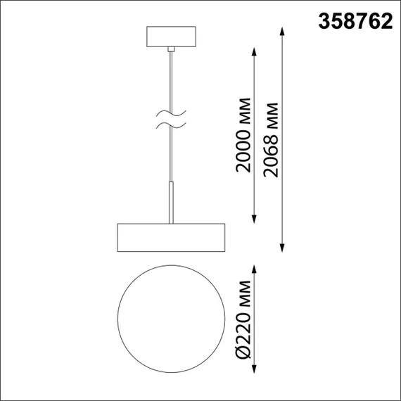 358762 OVER NT21 354 черный Светильник накладной светодиодный, длина провода 2м IP20 LED 30W 4000K 2600Лм 100-265V PROMETA