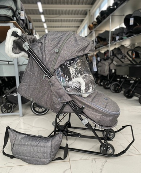 Коляска комбинированная «Наши детки» 6 с ламой серый (арт. НДТ6/1)