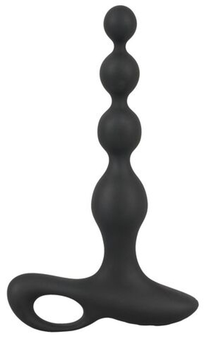 Черная анальная цепочка с вибрацией Rechargeable Anal Beads - 20 см. (Цвет: черный)