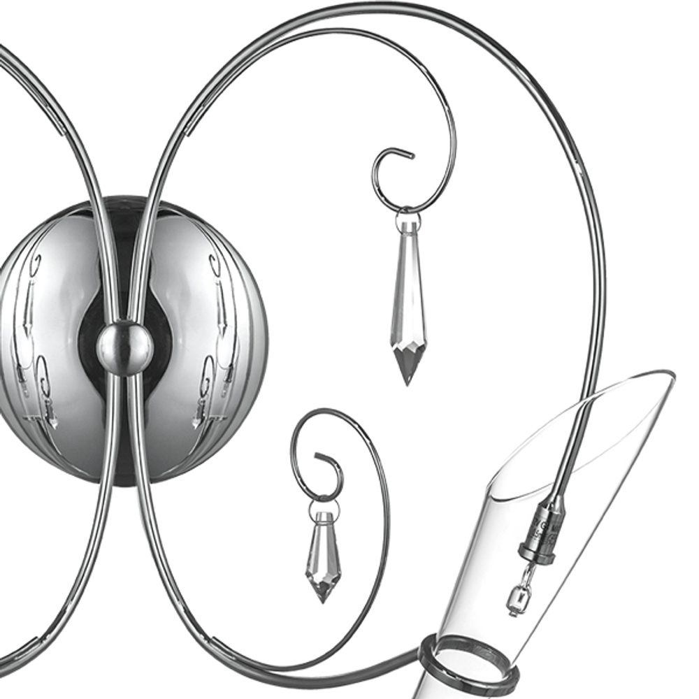 755624 Бра SCARABEO 2х35W G4 12V ХРОМ хрусталь+стекло