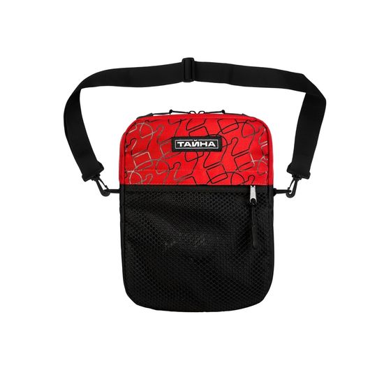 Сумка ТАЙНА L через плечо крас.-чер./вопросы