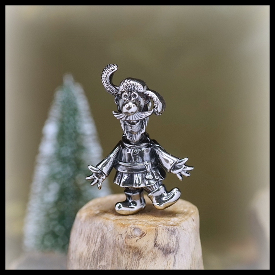 Брелок "Мужичок" для ключей , мельхиор