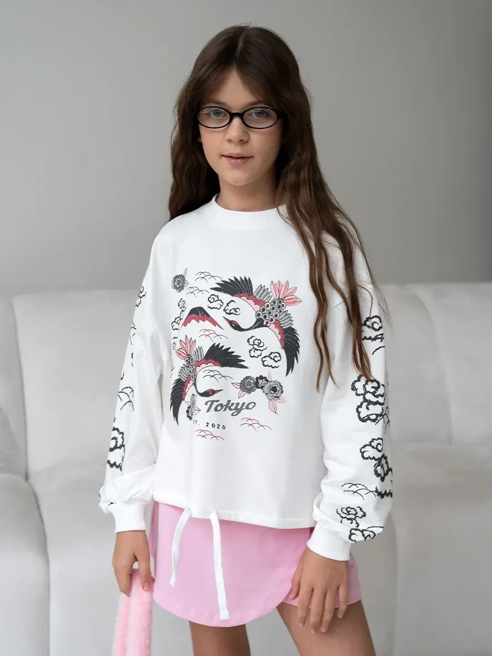 Свитшот для девочки с завязками