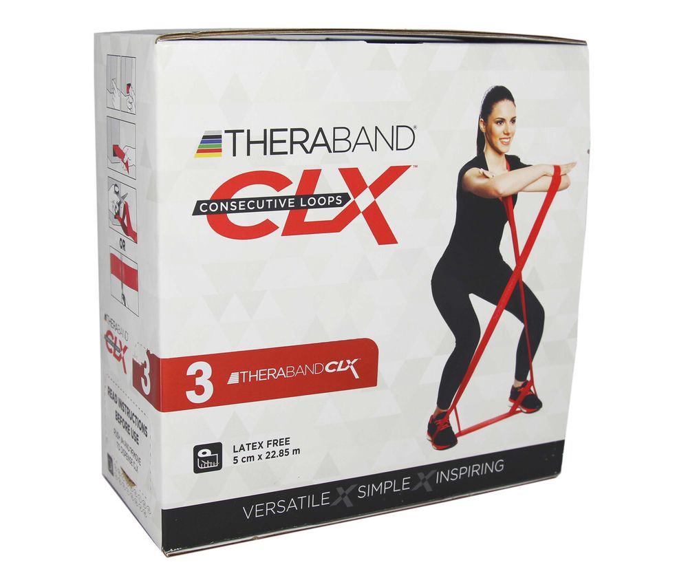 Лента-эспандер CLX Thera-Band красная/средне 5 см х 22,85 м