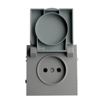 Розетка 1-местная с крышкой с защ. штор, STEKKER, б/з, 250В, 16А, серия Эмили, RST16-5113-10, платиново-серый, soft touch 49956
