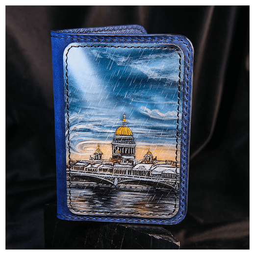 Обложка для документов «Городские мотивы» синяя