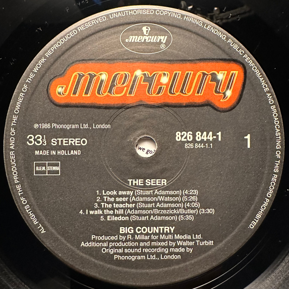 Big Country - Peace In Our Time (Англия 1988г.)