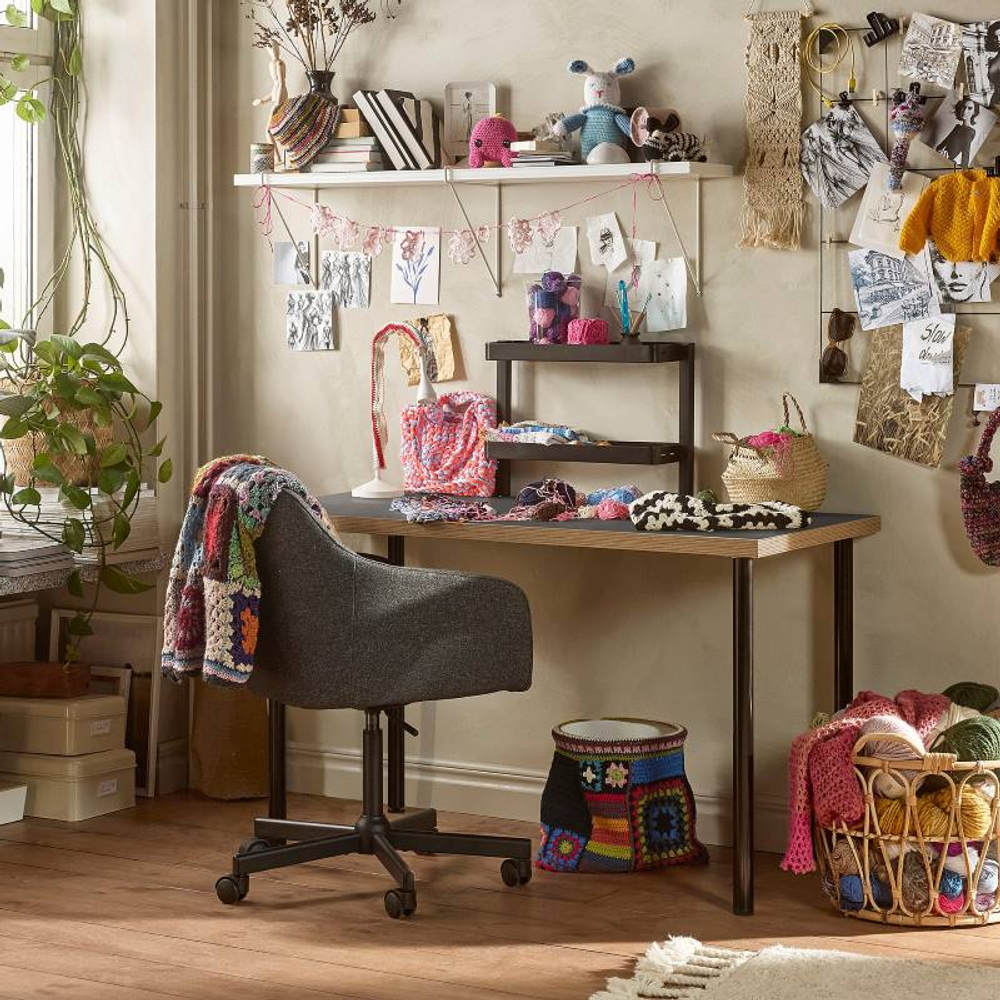 Ножка металлическая "Bordsben" для стола, 70 см, черный