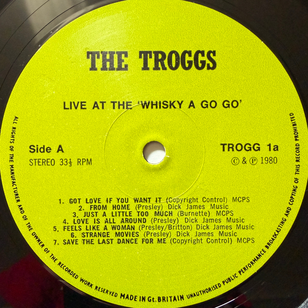 The Troggs ‎– Live At The Whisky A Go Go (Англия 1980г.)Т