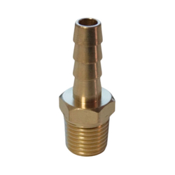 WDK-20MB Штуцер быстроразъемного соединения  "ёлочка" под шланг 8 мм, внешняя резьба 1/4" PT, латунь