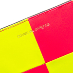 COMME DES GARÇONS WALLET КЛАТЧ FLUO SQUARES ЖЕЛТО-РОЗОВЫЙ