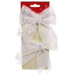 Бант на ёлку «Белоснежка» 11,5*12 см (набор 2 шт), Белый
