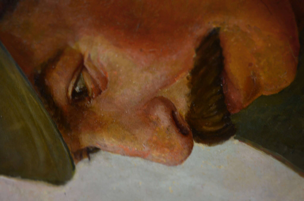 Соколов Михаил Георгиевич.-?. Портрет Иосифа Виссарионовича Сталина в будённовке. СССР. Масло.