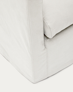 Кресло Nora со съемным чехлом и подушкой из льна и хлопка цвета экрю 92 см