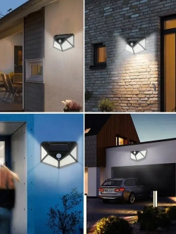 Светильник уличный с датчиком движения настенный беспроводной проектор для дома, дачи,Прожектор, 100 LED