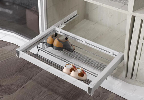 S-6731-W Выдвижная обувница в базу 600 мм, Starax, (560-590х475х150 мм), хром