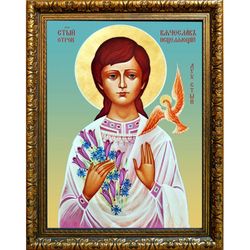 Вячеслав Крашенинников святой отрок. Икона на холсте.