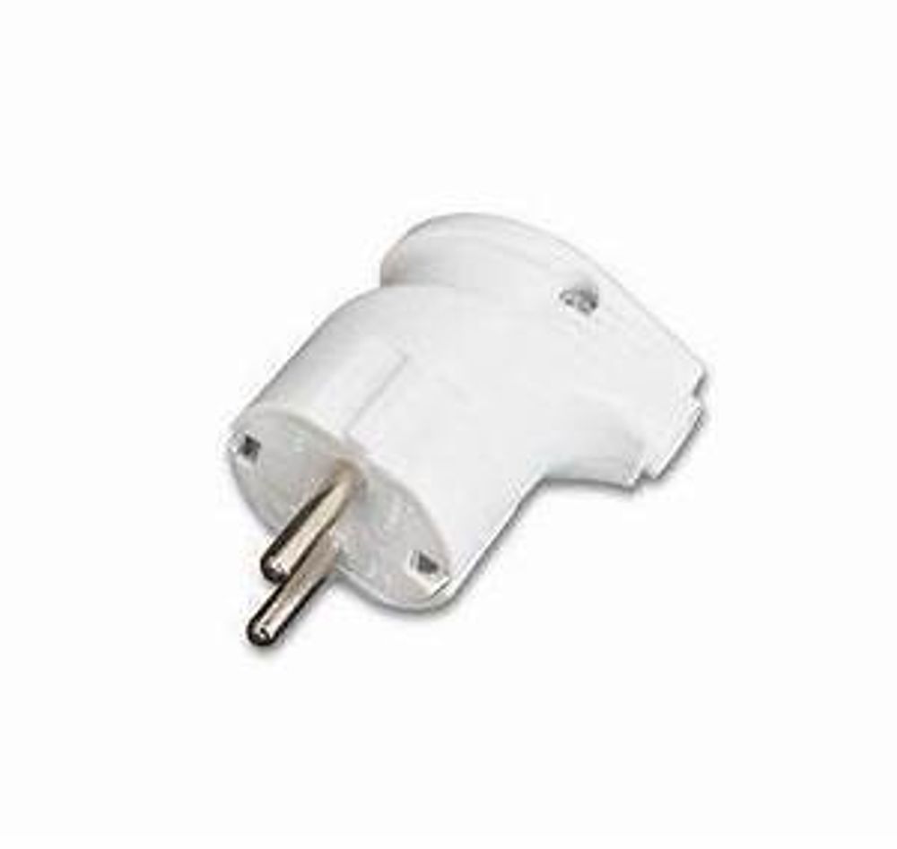 Вилка 16А угловая с заземлением белая 250В (SBE-16-P02-w)Smartbuy