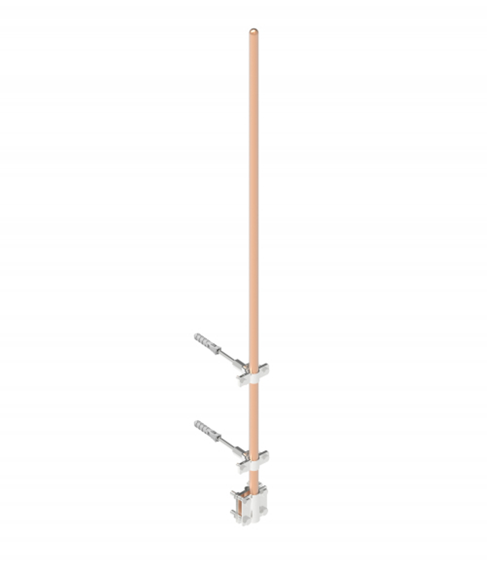 Молниеприемник с держателями, 2000 мм, медь