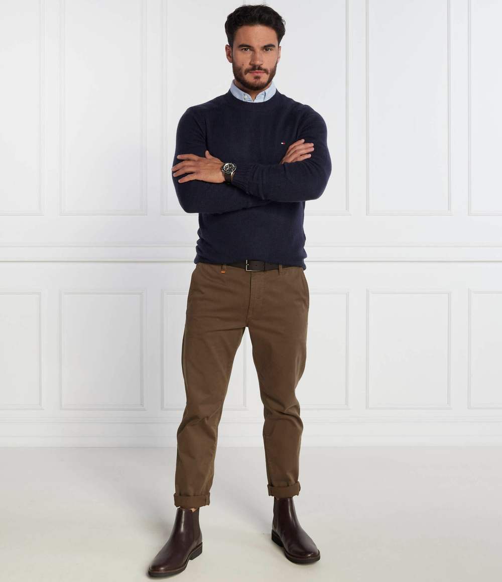 Хлопковый свитер multi htr merino crew neck Tommy Hilfiger - темно-синий(MW0MW33100)