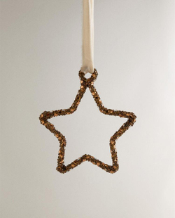 ZARA HOME ЗОЛОТИСТОЕ НОВОГОДНЕЕ УКРАШЕНИЕ «ЗВЕЗДА», ЗОЛОТИСТЫЙ