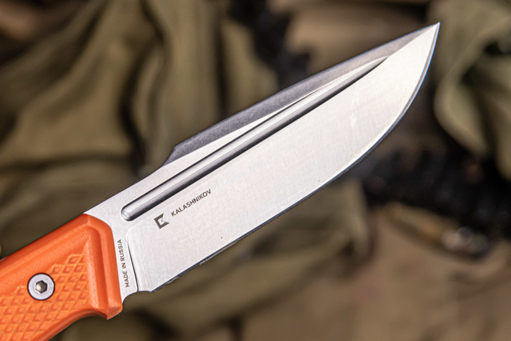 Туристический нож Baikal D2 StoneWash Kydex, G10 Orange