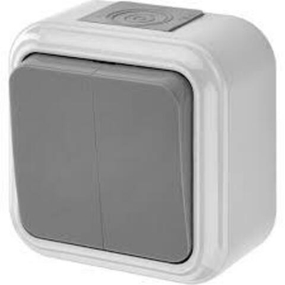 Выключатель 2-кл. серый наруж.уст ОУ 6А Bylectrica Пралеска