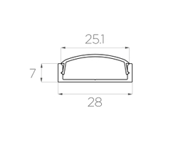 Профиль накладной алюминиевый LC-LP-0728-2 Anod