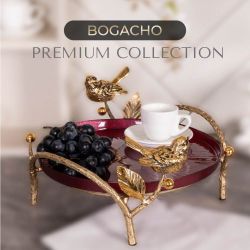 Фруктовница-конфетница Терра (поднос) Бронза Бордовой