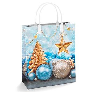 Сумка новогодняя Россия 23*27 см 150 мкм пласт. ручка Украшение 1 шт 40 шт/кор