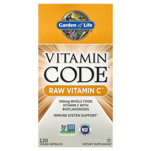 Garden of Life, Vitamin Code, витамин C RAW, 250 мг, 120 веганских капсул
