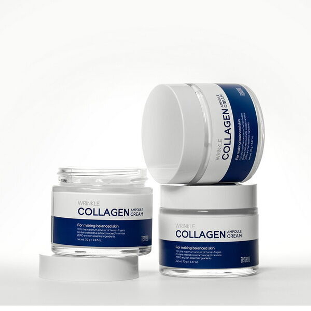Разглаживающий ампульный крем с коллагеном TenZero Wrinkle Collagen Ampoule Cream 2Х, 70гр