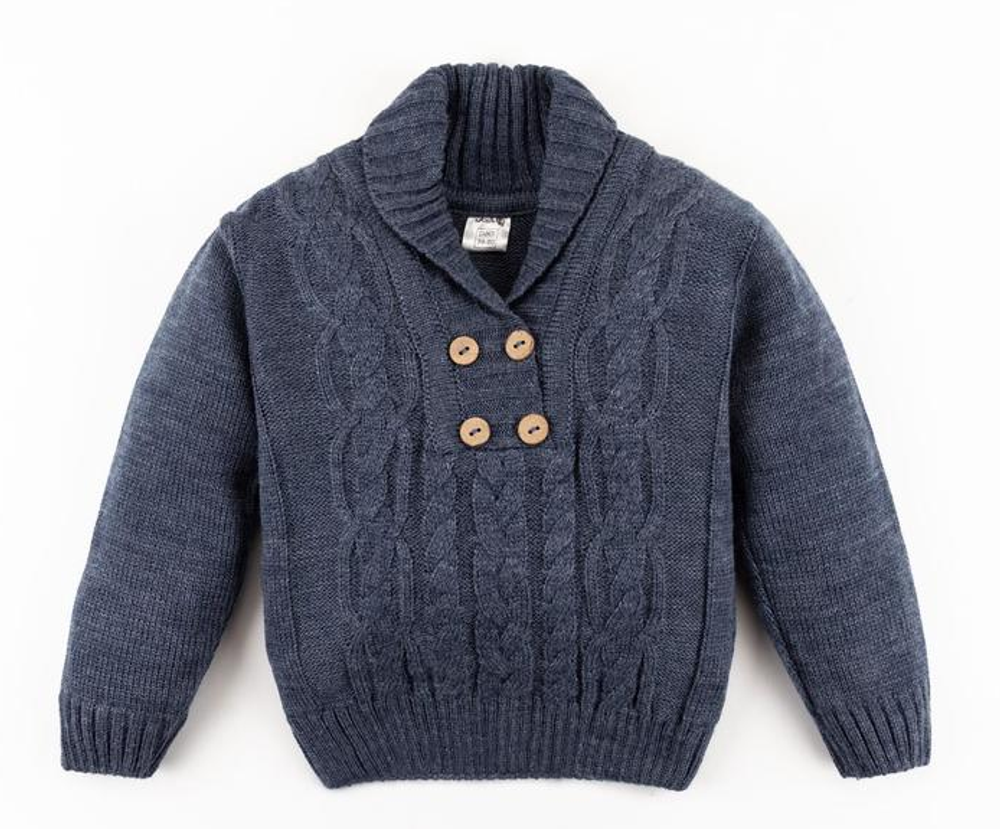 Джемпер вязанный для мальчиков "Крошка Я", р. 86-92, синий. 5046256