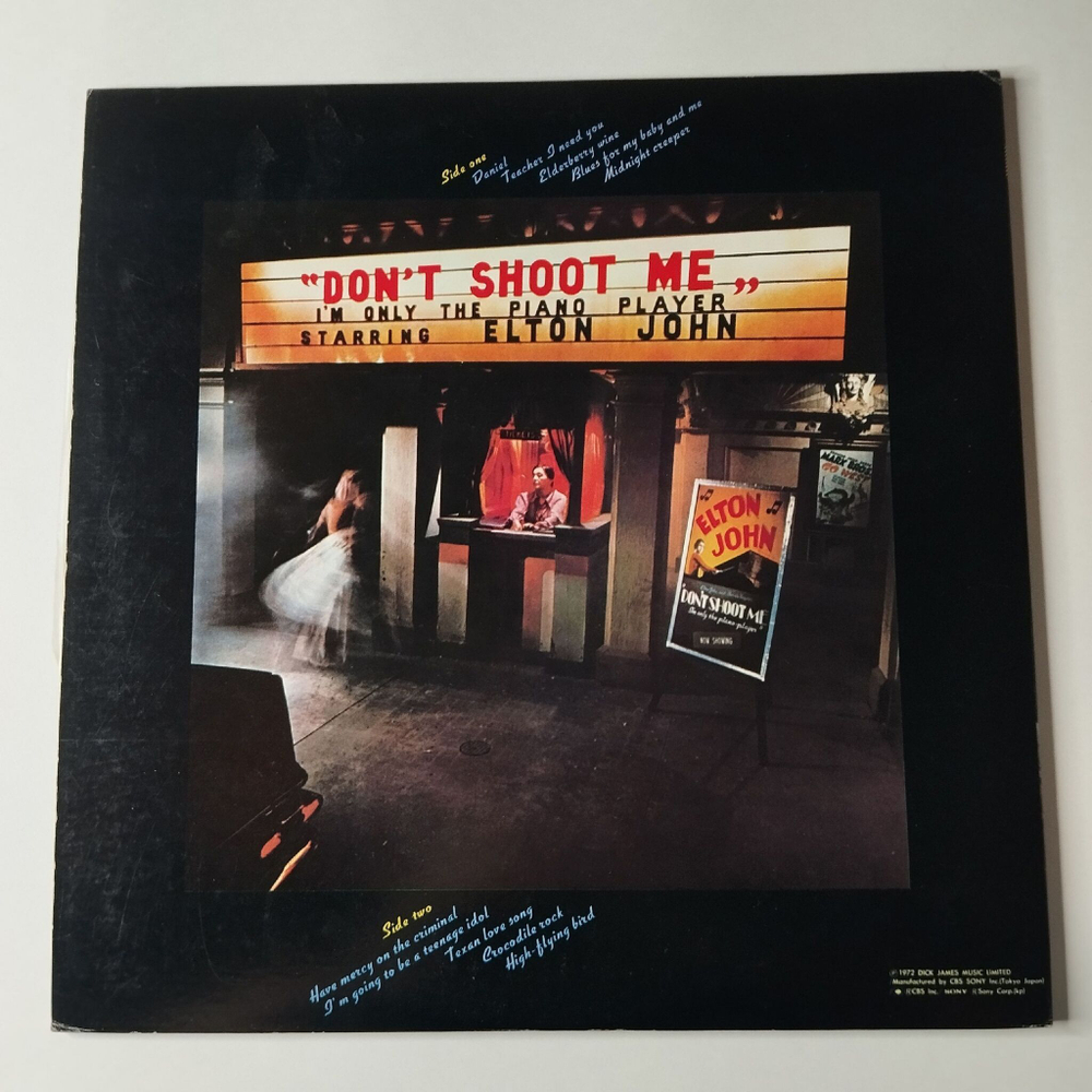 Винтажная виниловая пластинка LP Elton John Don't Shoot Me I'm Only The Piano Player (Japan 1979) (No Obi) Crocodile Rock