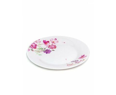 Тарелка десертная МФК-профит Лютики, фарфоровая, белая, диаметром 19см / посуда для кухни