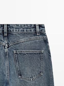 Massimo Dutti Джинсы свободного кроя с высокой талией, средне-синий