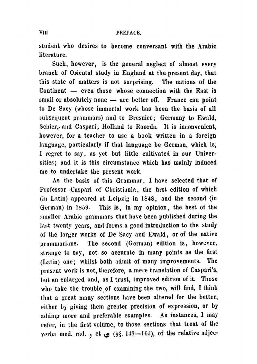 A grammar of the Arabic language | Caspari C. P.